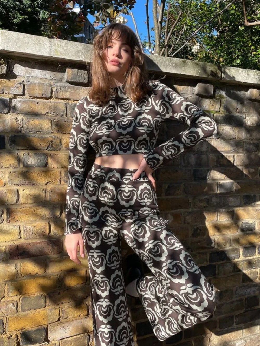Damson Madder Set Pant Top Set Floral Print Size 10 US 6
